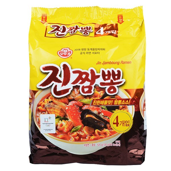 韩国进口不倒翁真海鲜面杂烩汤面辣味汤面速食夜宵拉面方便面4袋