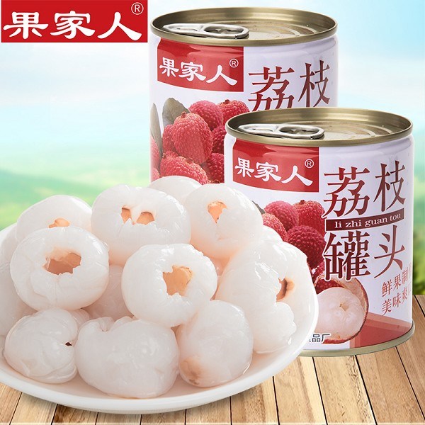 果家人糖水荔枝罐头