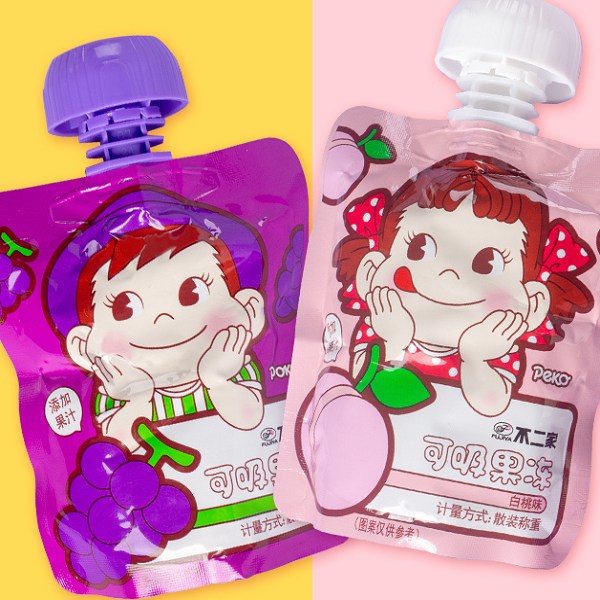 不二家果汁可吸果冻布丁1566袋